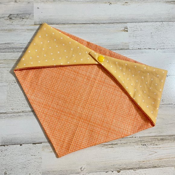 Boho Yellow and Orange Reversible Dog Bandana - Picture 1 of 5